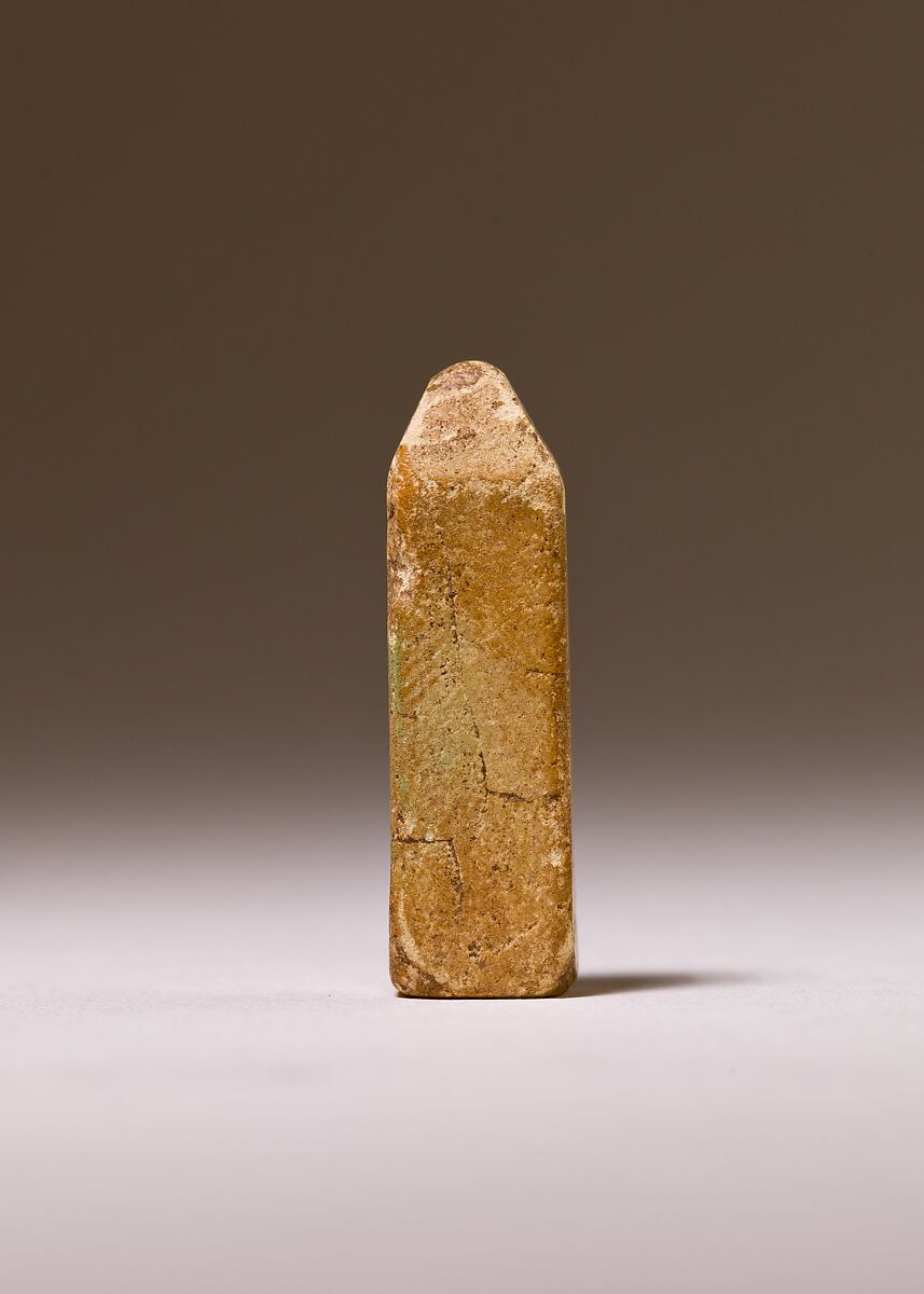 Seal or amulet inscribed with the name of Amasis, Yellow faience