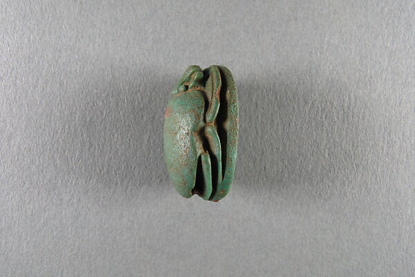 Scarab,  Psamtik I or Apries, Glazed steatite
