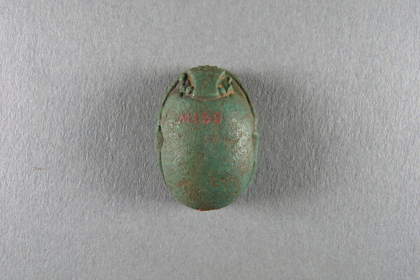 Scarab,  Psamtik I or Apries, Glazed steatite