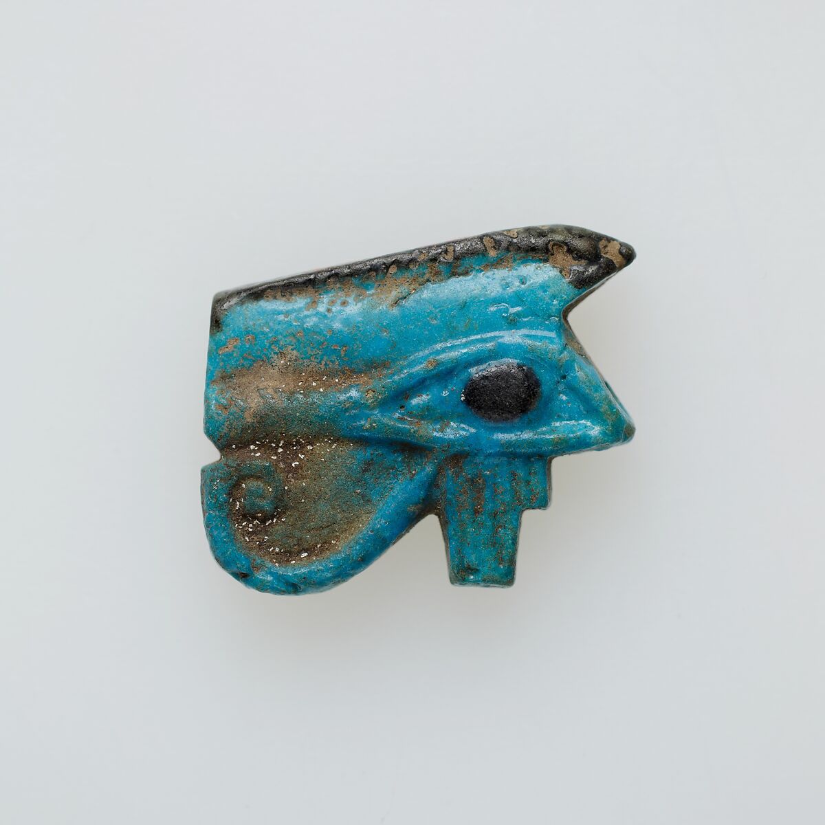 Wedjat eye amulet, Blue faience 