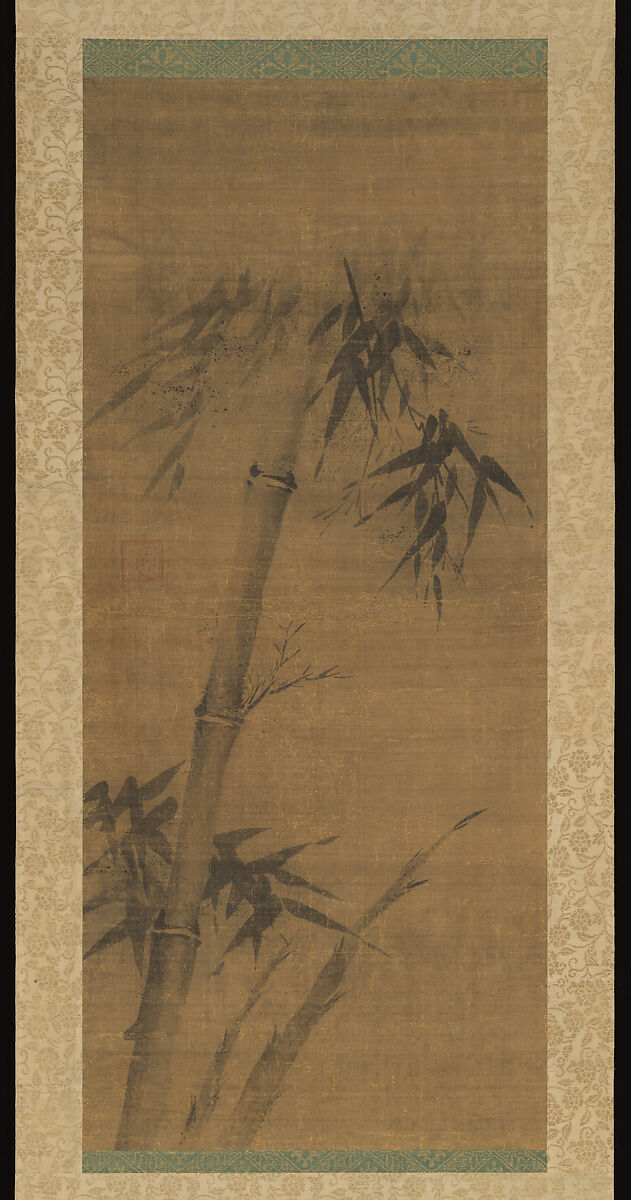 Bamboo, Attributed to Kaō (Japanese, died 1345), Hanging scroll; ink on silk, Japan 