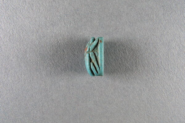 Scarab inscribed with the name Neferkare (Shabaqo), Blue faience