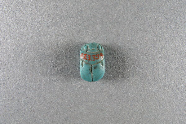 Scarab inscribed with the name Neferkare (Shabaqo), Blue faience