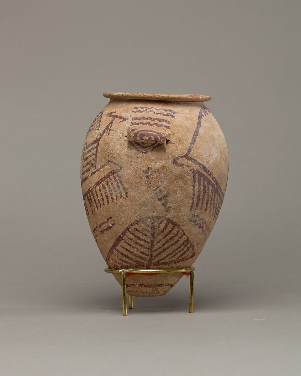 Lugged jar depicting two boats, Pottery