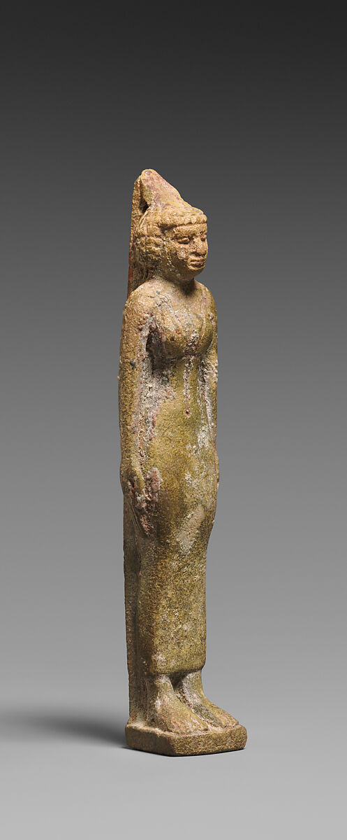 Statuette of Neit with the name of Shabaqo, Pale green stone: hedenbergite quartz
