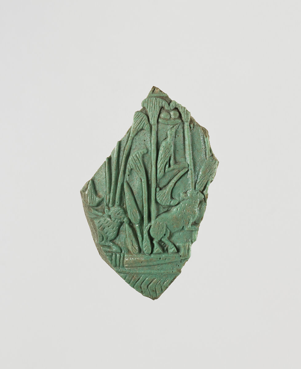Fragment of an ovoid flask, Faience 