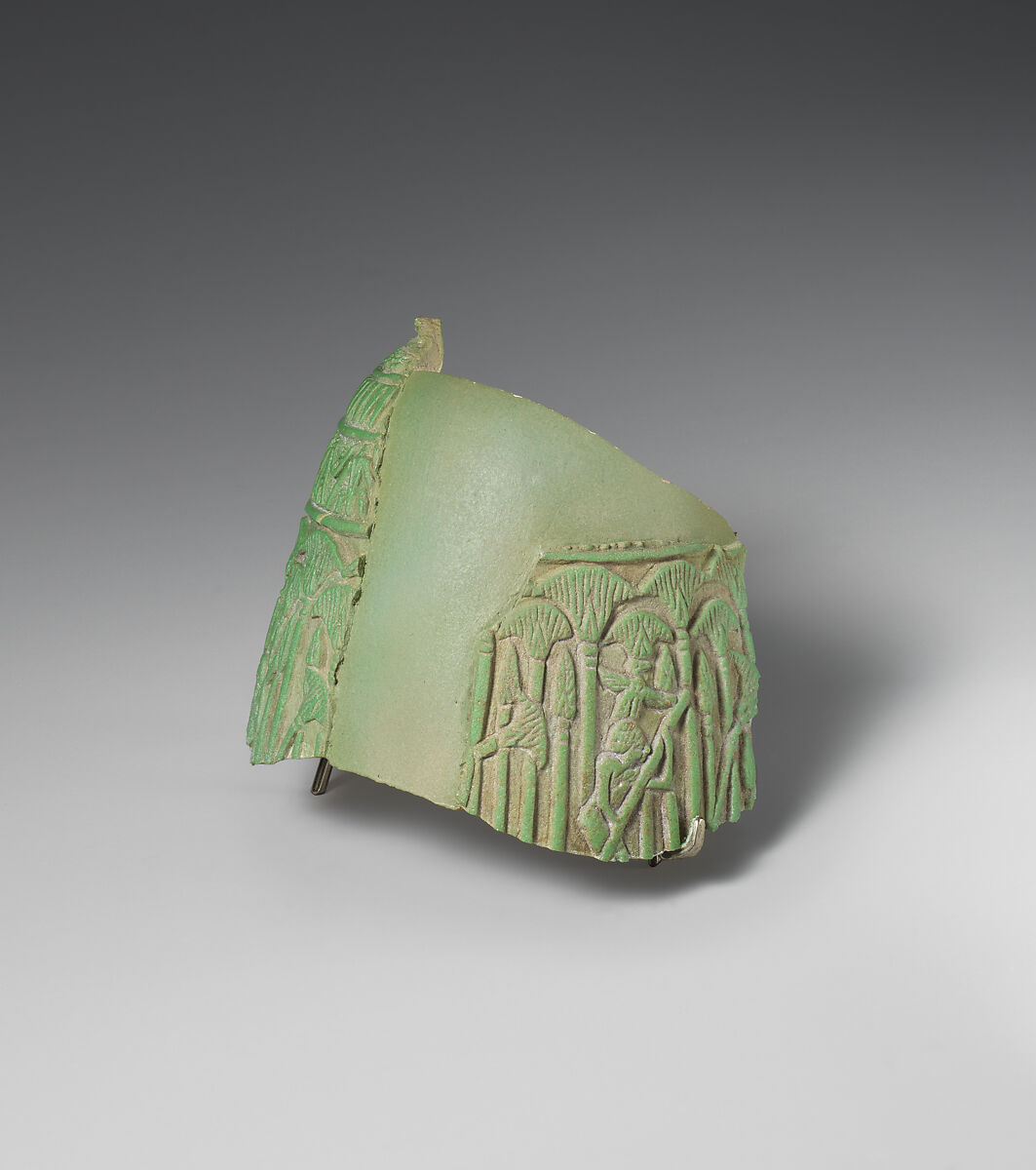Fragment of ovoid flask, Faience