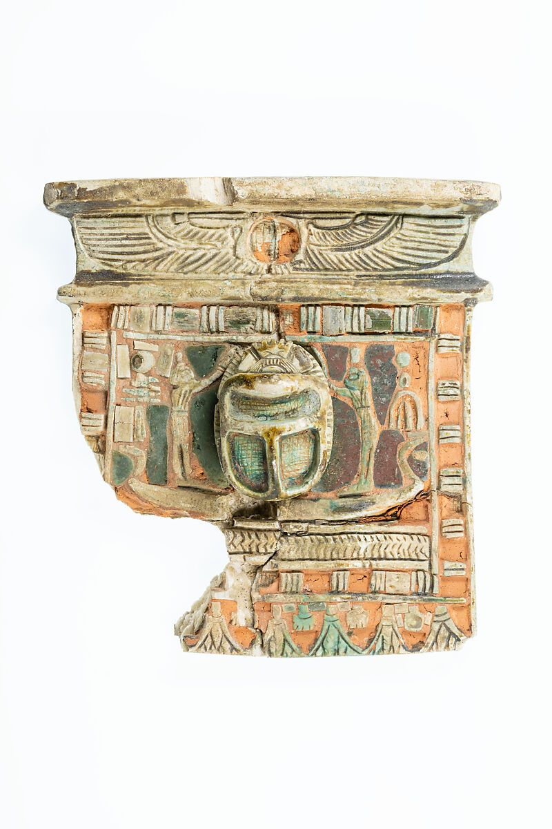 Pectoral of Huynefer, Glazed steatite, glass, faience, paste 