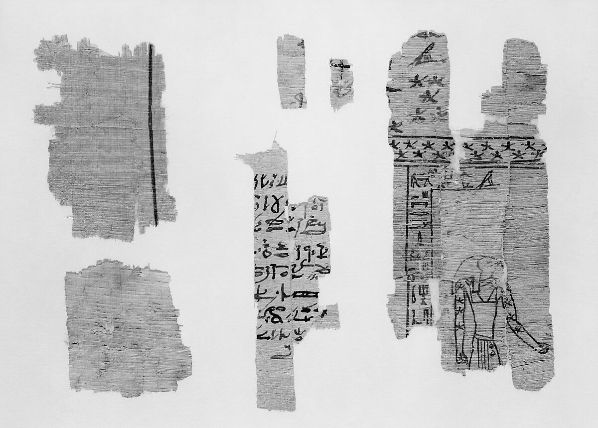 Astronomical papyrus fragments with a representation of the planet Saturn, Papyrus, ink 