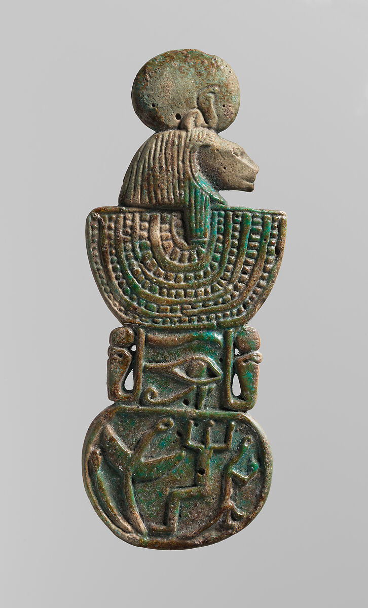 Menat Counterpoise, Greenish blue faience