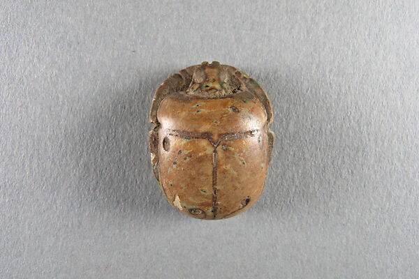 Scarab of Sheshonq I, Steatite, traces of green glaze