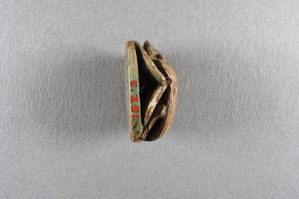 Scarab of Sheshonq I, Steatite, traces of green glaze