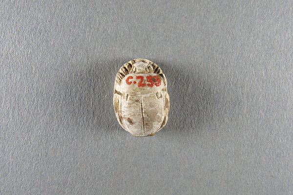 Scarab inscribed with [Hedj]kheperre setepenre, Faience
