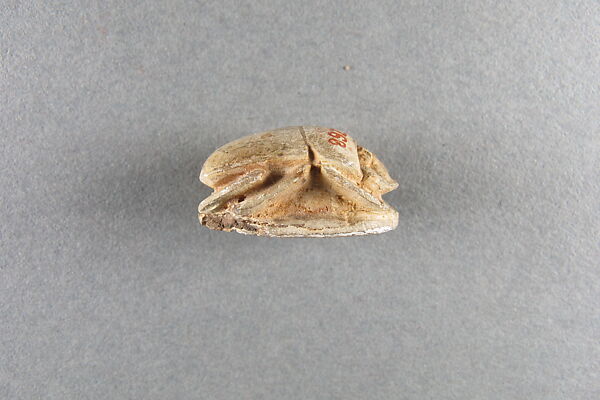 Scarab of Sheshonq I, Steatite, traces of white and green glaze