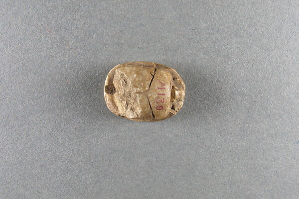 Scarab of Sheshonq I, Steatite, traces of green glaze