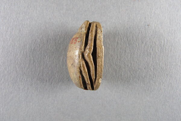 Scarab of Sheshonq I, Limestone, traces of dark green glaze