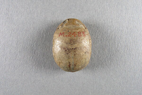 Scarab of Sheshonq I, Limestone, traces of dark green glaze