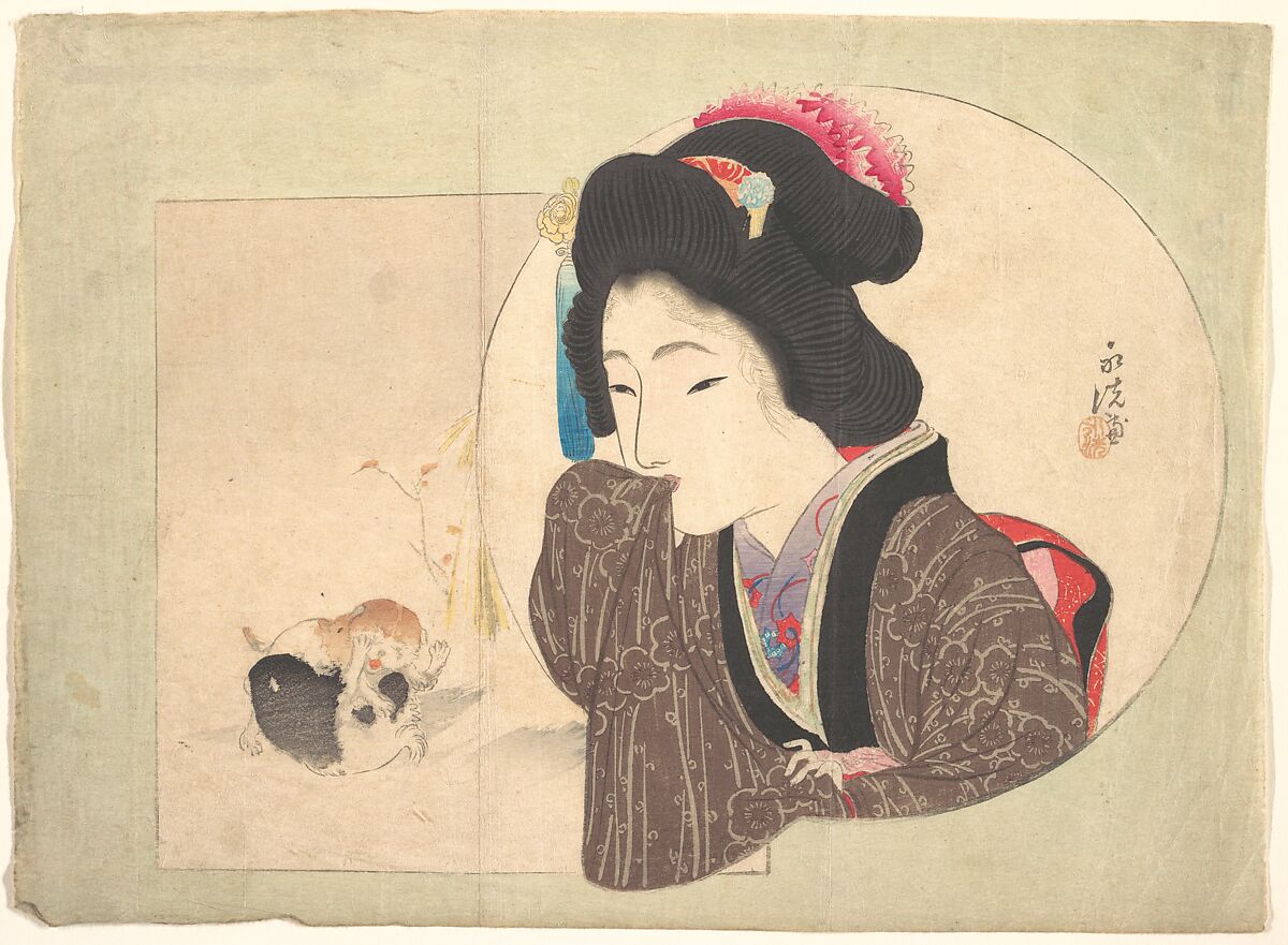 Print, Keisai Eisen (Japanese, 1790–1848), Woodblock print; ink and color on paper, Japan 