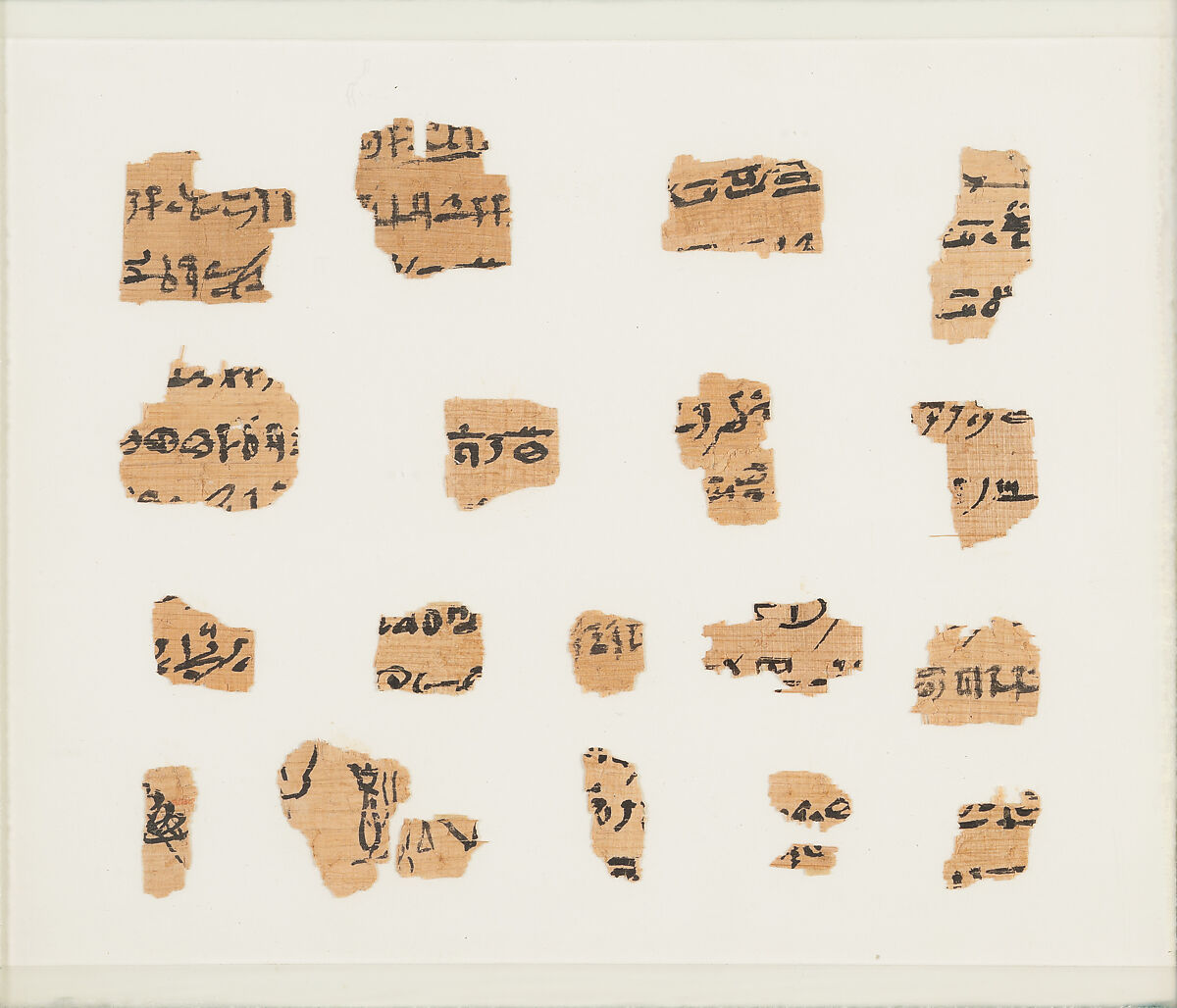 Papyrus fragments, Book of the Dead, Papyrus, ink 