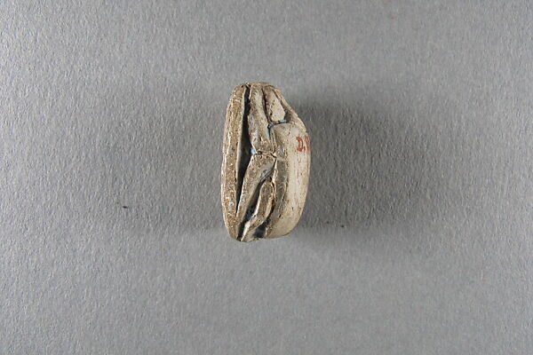 Scarab inscribed with Wahkara, Steatite, traces of light blue glaze
