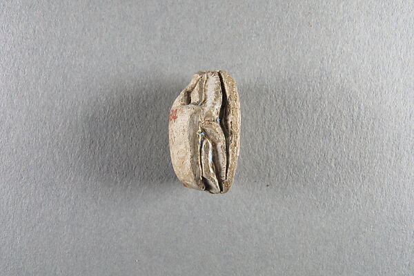 Scarab inscribed with Wahkara, Steatite, traces of light blue glaze