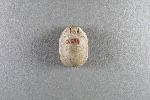 Scarab inscribed with Wahkara, Steatite, traces of light blue glaze