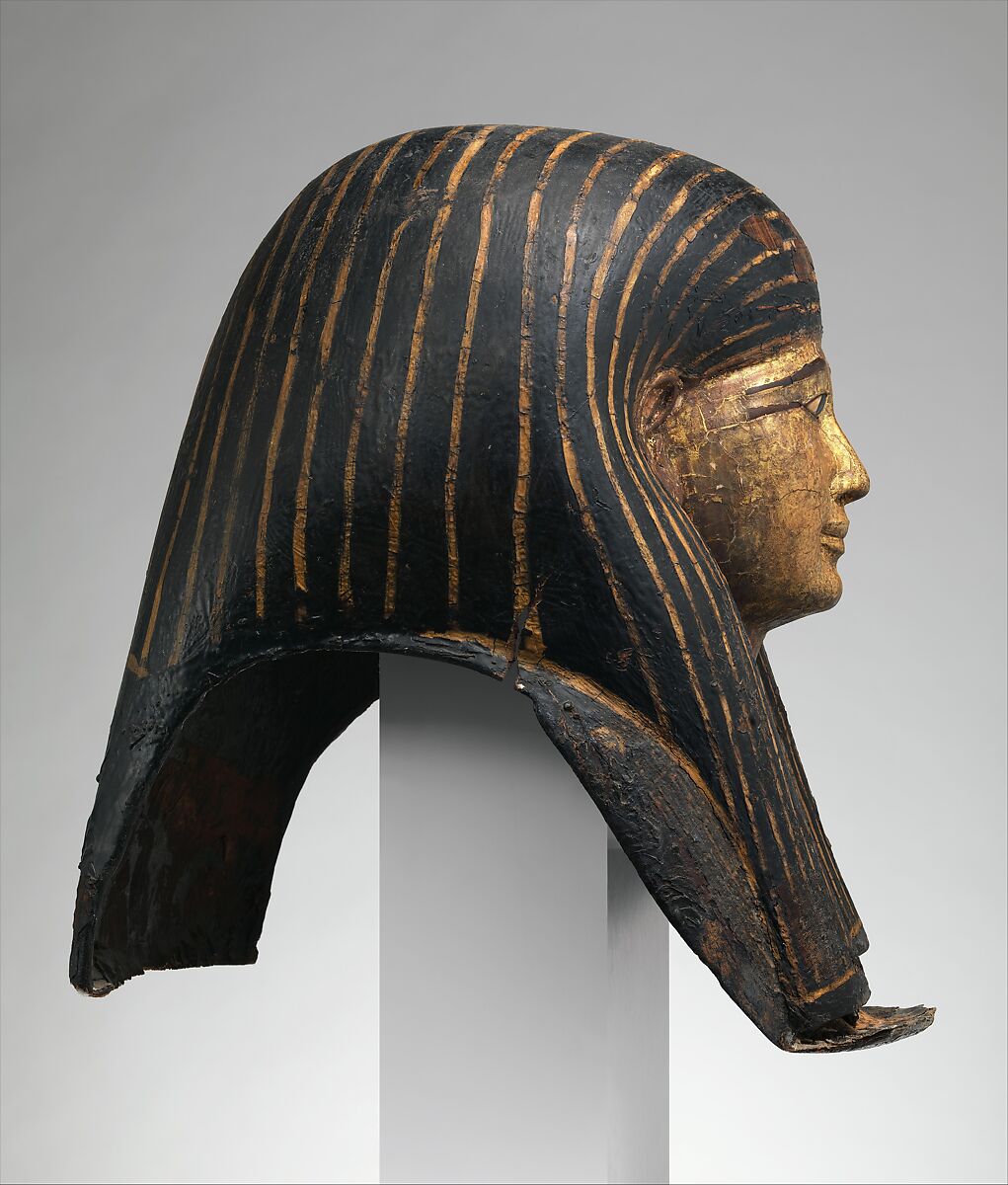 Funerary Mask of the Overseeer of Builders Amenhotep, Cartonnage, paint