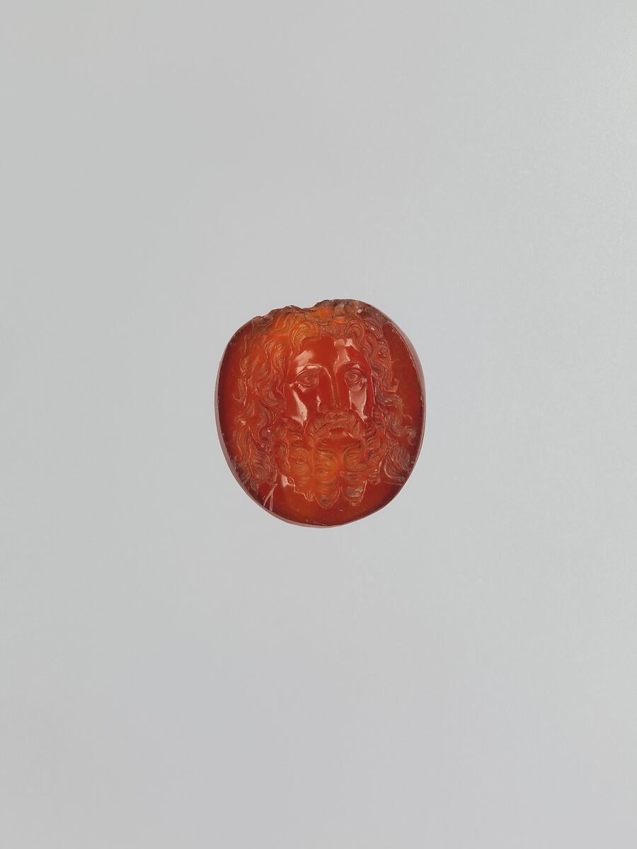 Intaglio with head of Serapis (?), Carnelian 