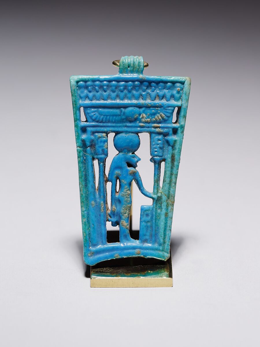 Menat Counterpoise with an Image of Bastet?, Faience 