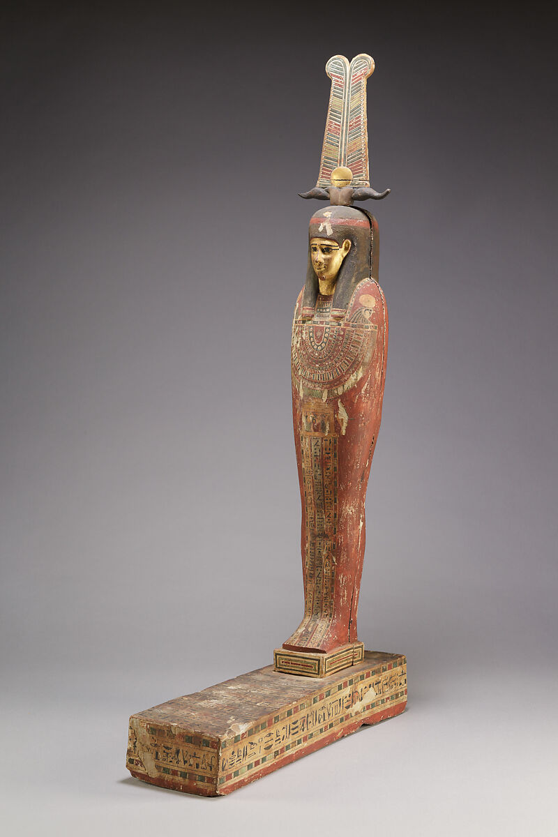 Ptah-Sokar-Osiris Figure of the Temple Musician Ihyt, Wood, paste, gilding, paint