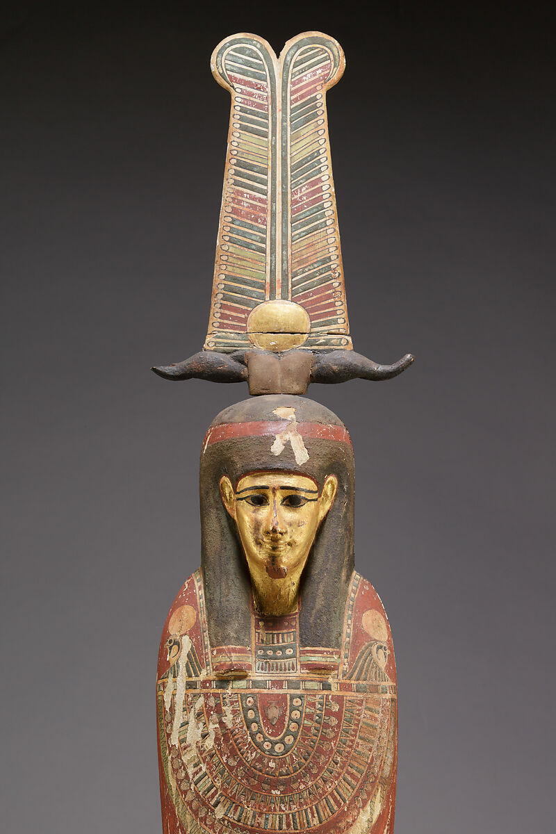 Ptah-Sokar-Osiris Figure of the Temple Musician Ihyt, Wood, paste, gilding, paint