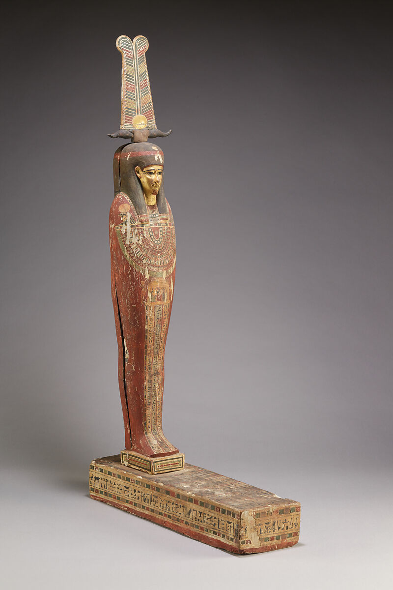 Ptah-Sokar-Osiris Figure, Wood, paste, gilding, paint 