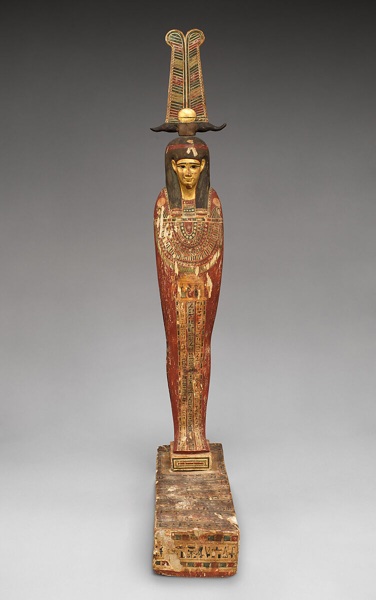 Ptah-Sokar-Osiris Figure of the Temple Musician Ihyt, Wood, paste, gilding, paint