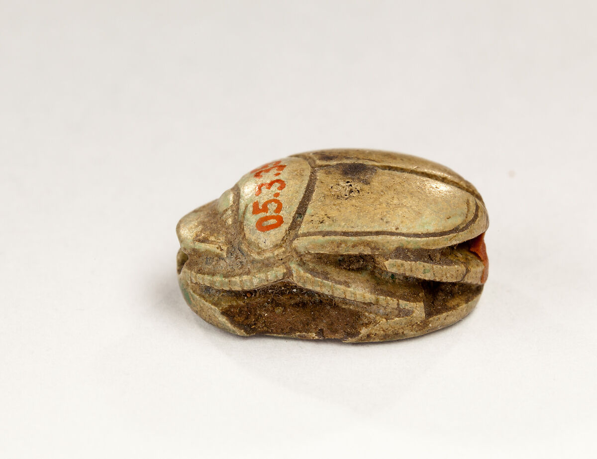 Scarab Inscribed with the Throne Name of Thutmose II, Steatite (glazed)