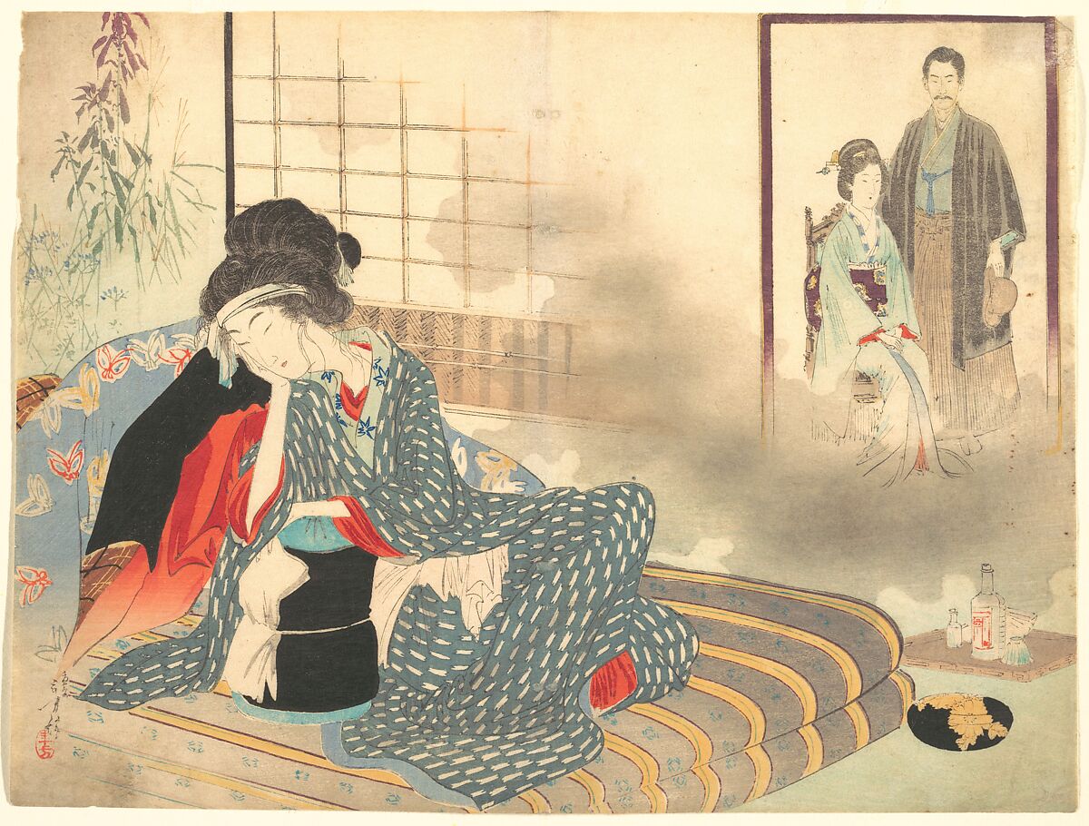 Surgical Ward' (Gekashitsu) from Bugei Kurabu  (Literary Club), Mizuno Toshikata (Japanese, 1866–1908), Frontispiece; woodblock print; ink and color on paper, Japan 