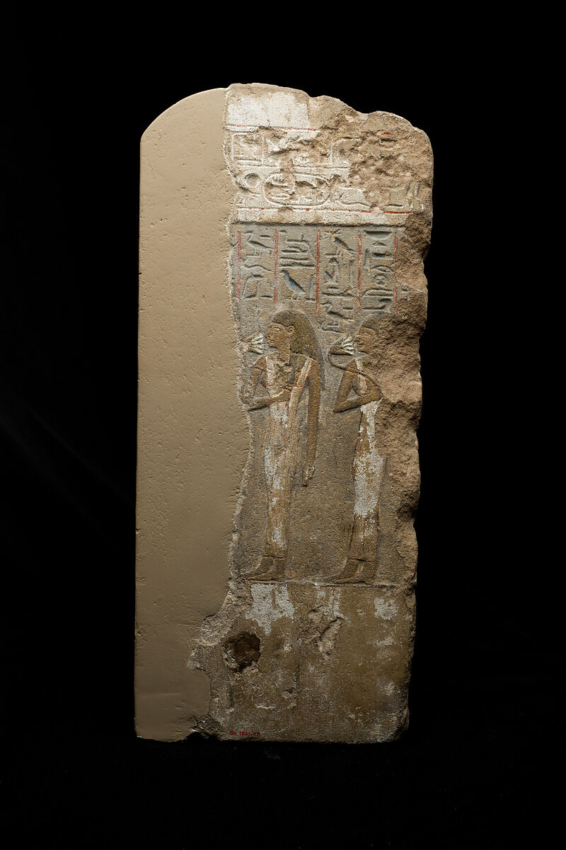 Shrine with statues and relief, Sandstone, paint