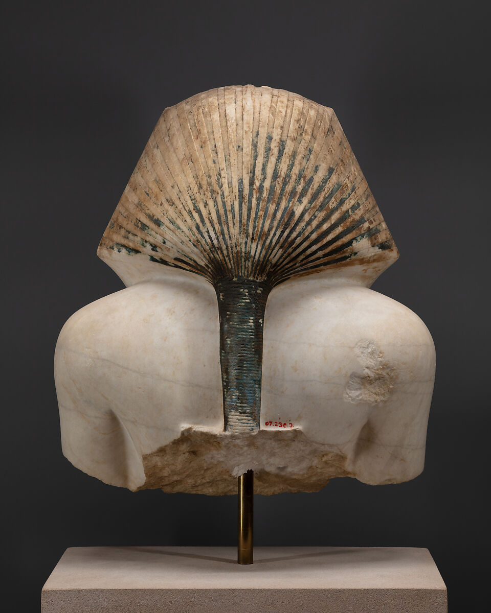 Upper part of a statue of Thutmose III, Indurated limestone
