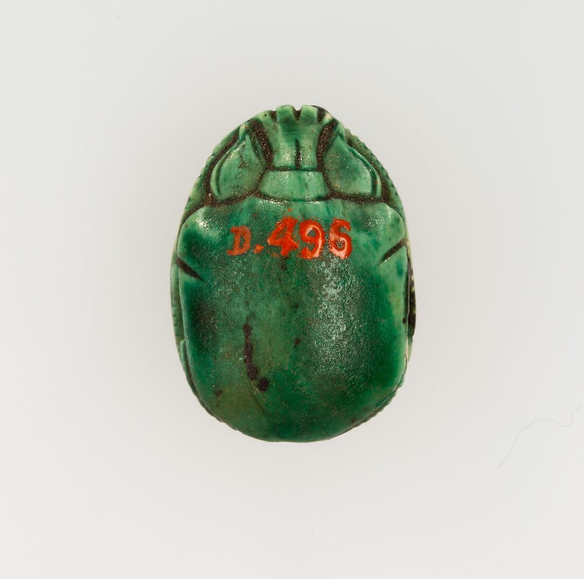 Scarab Inscribed for the King's Principal Wife Ahmose, Steatite, glazed