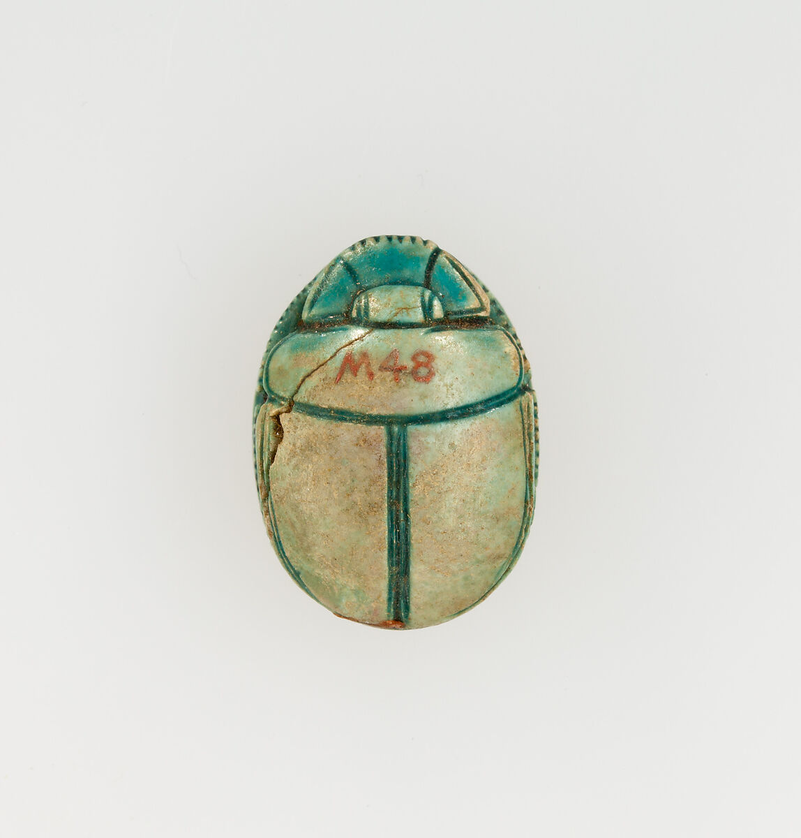 Scarab Inscribed with the Throne Name of Thutmose I, Steatite, glazed