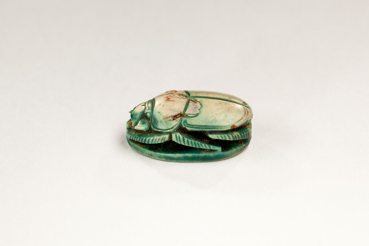 Scarab Inscribed with the Throne Name of Thutmose II, Steatite, glazed