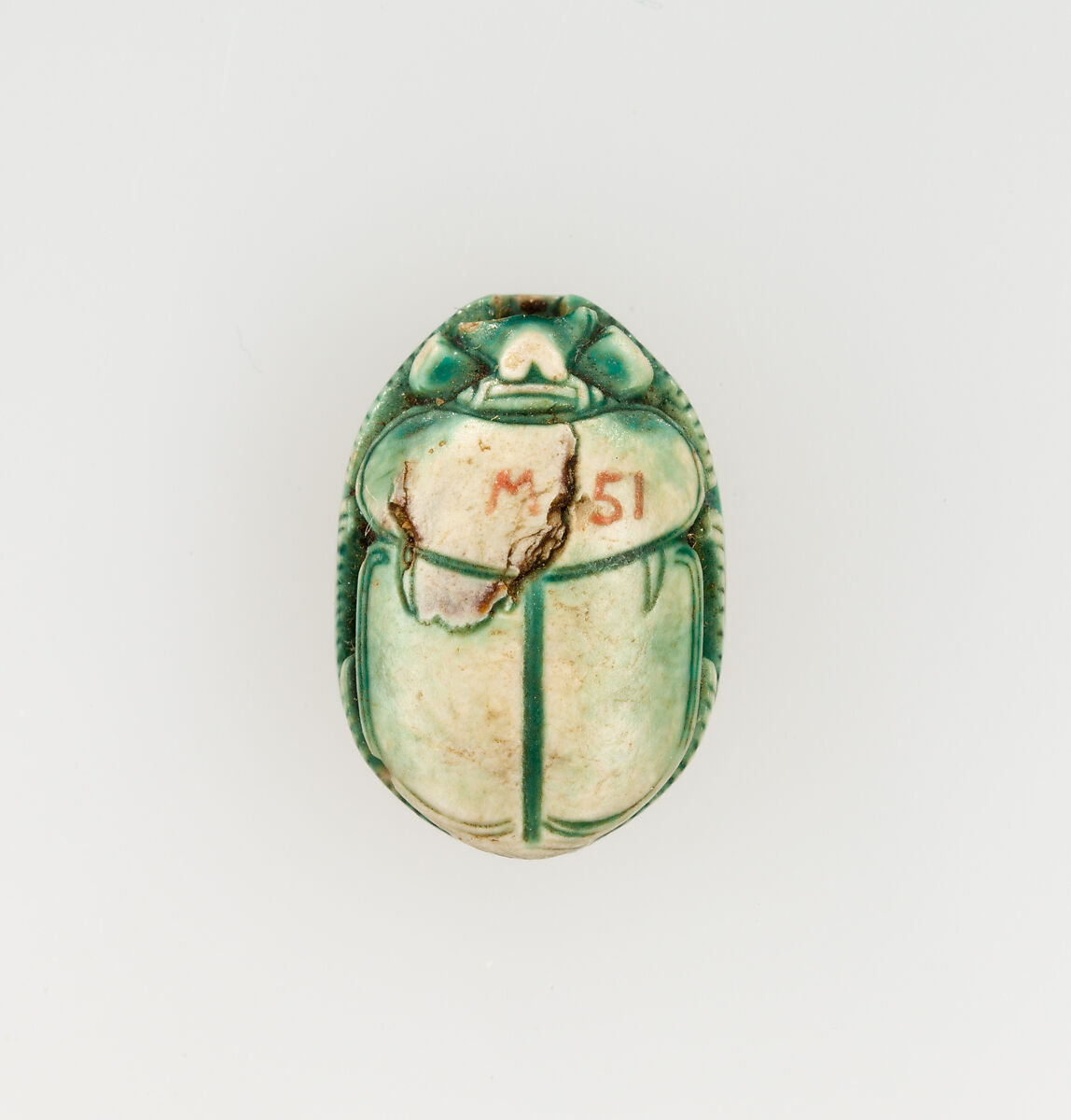 Scarab Inscribed with the Throne Name of Thutmose II, Steatite, glazed