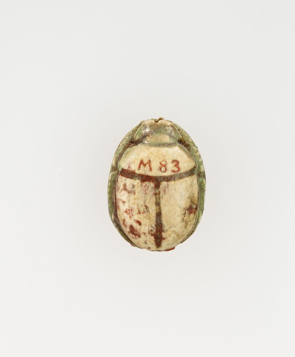 Scarab Inscribed with the Throne Name of Thutmose I, Steatite, glazed