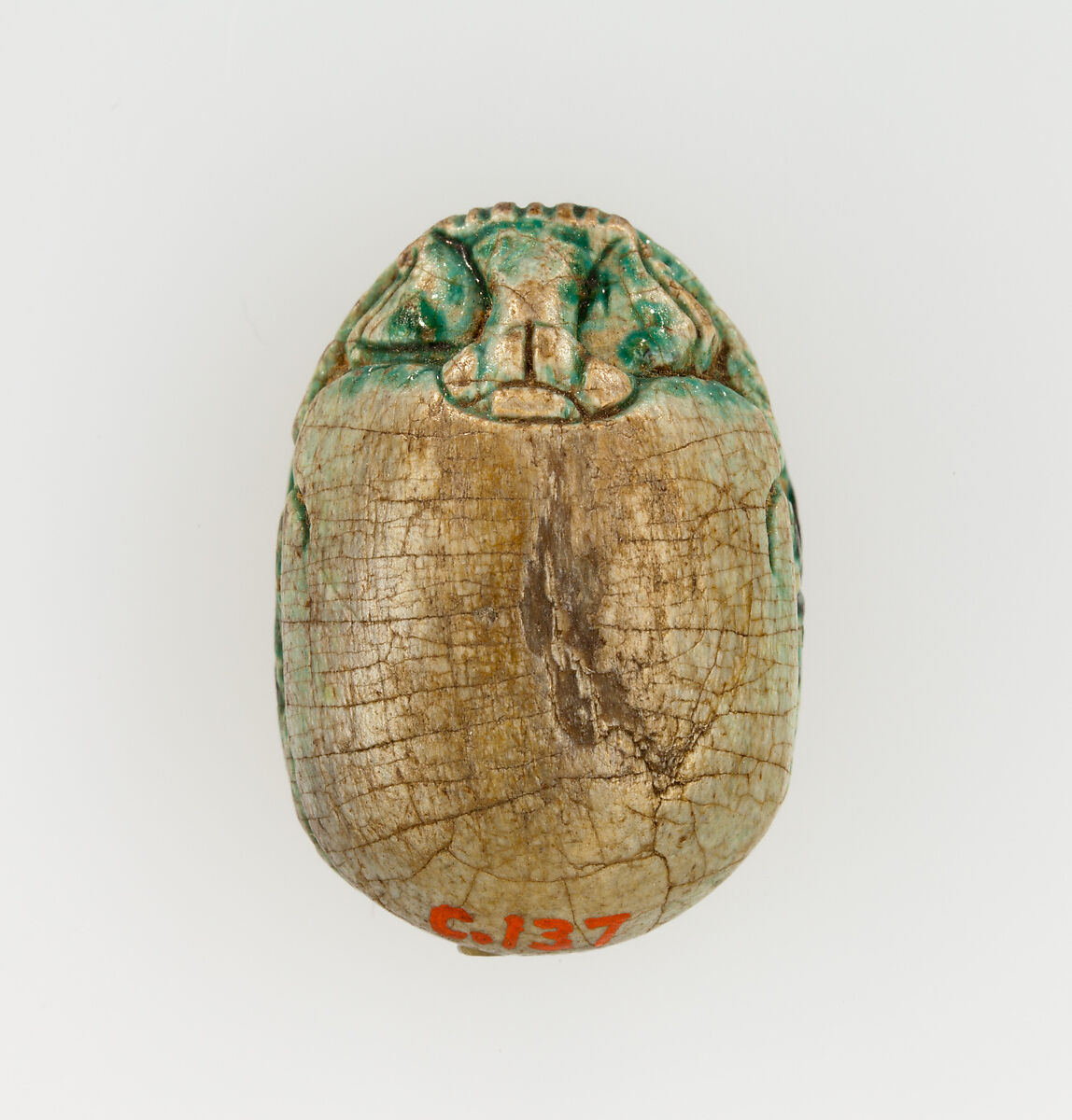 Scarab Inscribed with the Throne Name of Thutmose I, Steatite, glazed