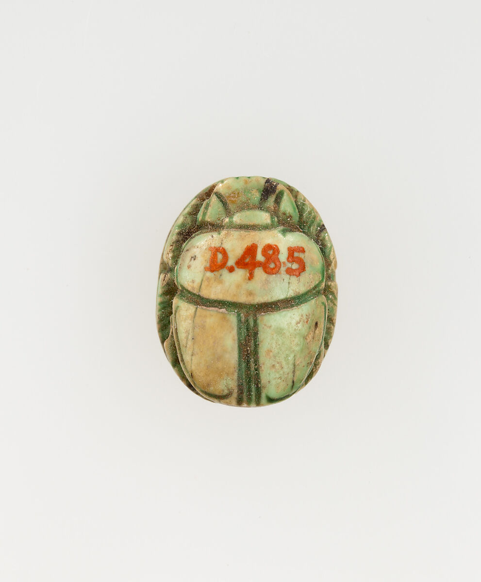 Scarab Inscribed with the Throne Name of Thutmose I, Steatite, glazed