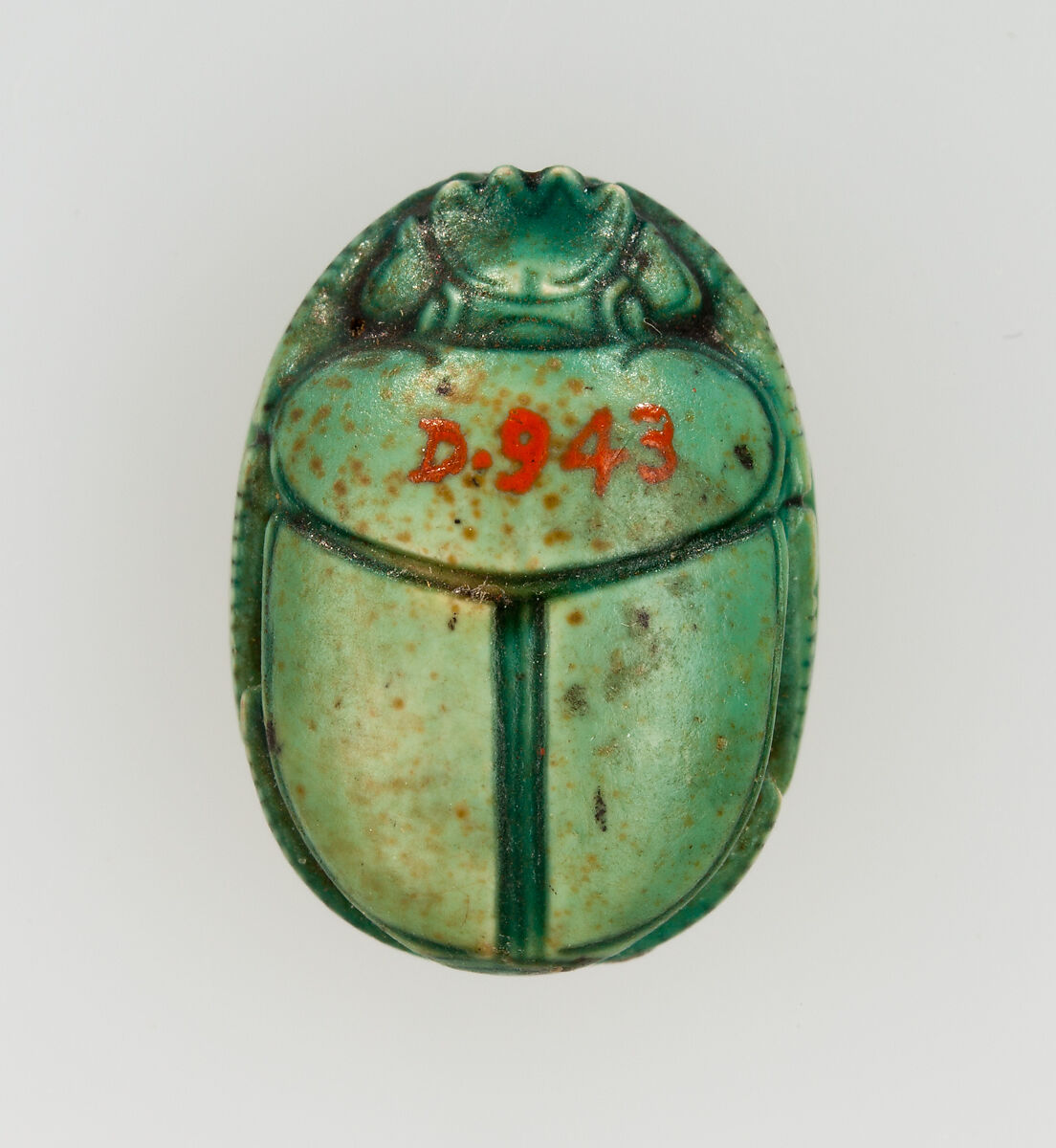 Scarab Inscribed with the Horus Name of Thutmose I, Steatite, glazed