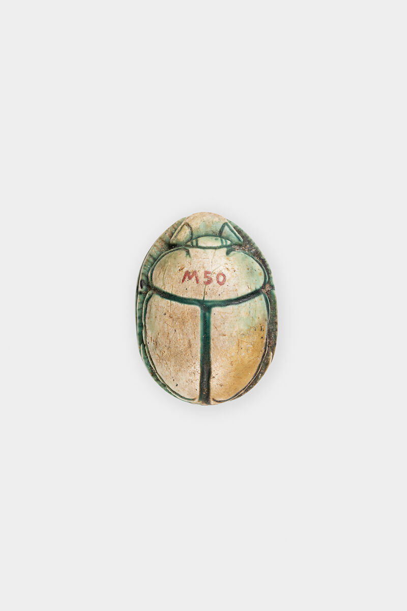 Scarab, Steatite, glazed