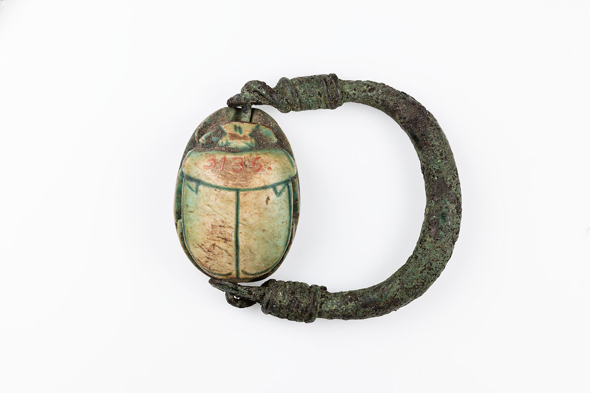 Ring, Amenhotep II, Bronze or copper alloy, steatite