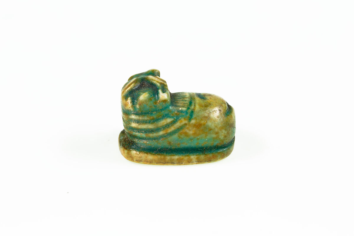 Seal Amulet in the Shape of a Hippopotamus, Glazed steatite
