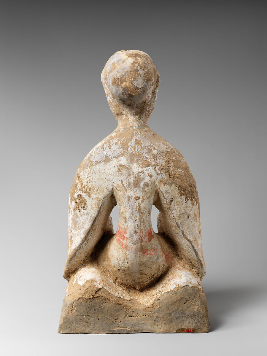Kneeling attendant, Earthenware with pigments, China