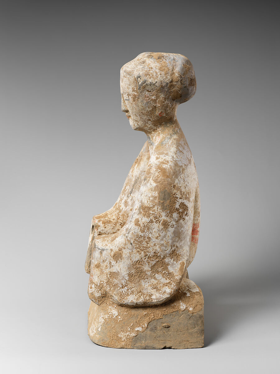 Kneeling attendant, Earthenware with pigments, China